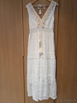 Boho biele maxi šaty - 2