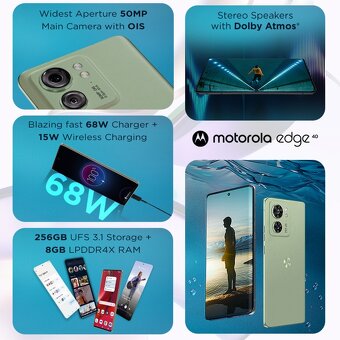 Predám nový telefón Motorola Edge 40 5G (8+8GB)/256GB - 2