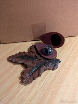 Vintage retro doplnky Kalamár drevený - 2