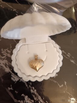Zlatý prívesok 14k 1gram srdce - 2