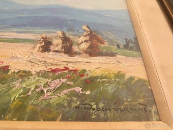 Obraz Miroslav Procházka, Šumava po žních 1948, olej na desc - 2