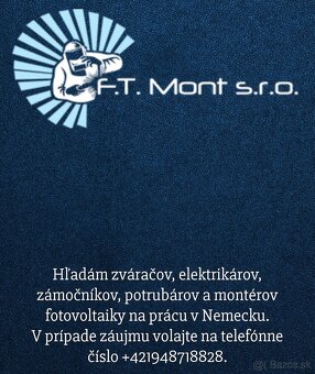 🔧 HĽADÁME ELEKTRIKÁROV A MONTÉROV FOTOVO s nemeckým jazykom - 2