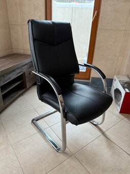 2x Stolička - kožená, administratívna - 2