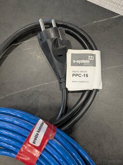 Vykurovací kábel s termostatom dĺžka 15m príkon 185W PPC-15 - 2