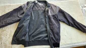 Pánska bunda na zips, GLO-STORY, sivá s bielymi pruhmi, M/L - 2