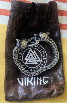 Vikingský náramok „Steel Wolf Head“ – originál Northern Viki - 2