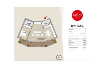 02.C - 2-izb. apartmán, 98,18 m2, DONOVALY, priamo na zjazd - 2