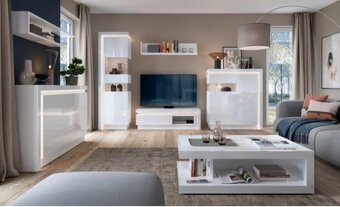 Konferenčný stolík Lyon, biely lesk - 2