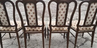 Rustikálne masivné tmavé stoličky-4 ks - 2