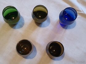 Pohariky celofarebne sklo Murano bez stonky  súprava 5ks. Ko - 2