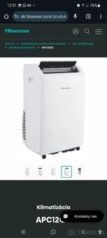 Predám mobilná klimatizácia hisense apc12 - 2