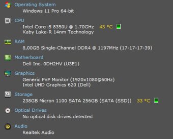 Dell Latitude 5490 14" / i5-8350U /8GB DDR4/236 GB SSD/W11 - 2