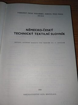 NĚMECKO - ČESKÝ TECHNICKÝ TEXTILNÍ SLOVNÍK - 2