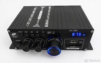 Zosilňovač 2x40W s bluetooth, USB, s adaptérom - 2