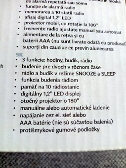 Rádio budík s projekciou - 2