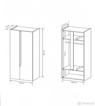 SKRIŇA 80 dub/biela - 2