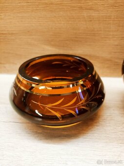 Sklenená váza + miska - 2