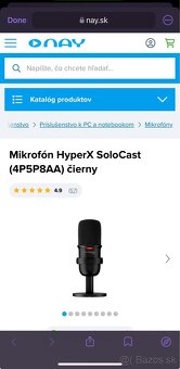Mikrofon HyperX SoloCast / Faktura a Krabica, Ako Novy - 2