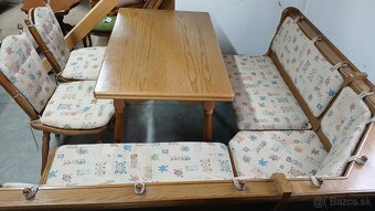 Masivná rohová lavica+2stoličky+rozkl.stôl - 2