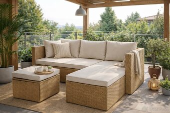 Rohová záhradná sedačka – ideálna na balkón aj menšiu terasu - 2