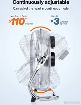 AERSON podlahový ventilátor –chrómový, nový - 2