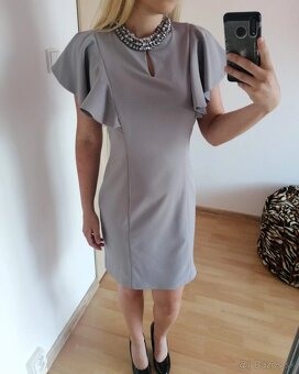 Elegantné sivé šaty - 2