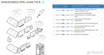 OPEL KADETT E celne sklo tonovane bronzove - 2
