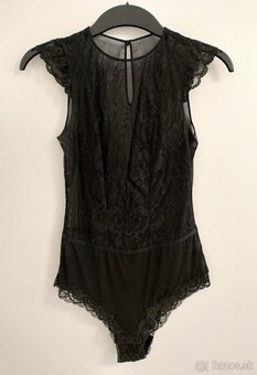 Dámske čierne čipkované body (H&M) - 2