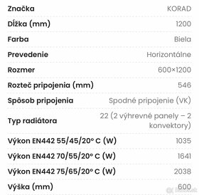 Radiátor Korad 22VKP 600x1200 - 2