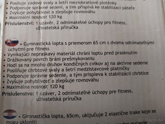 Gymnasticka lopta s uchytmi - nová - 2