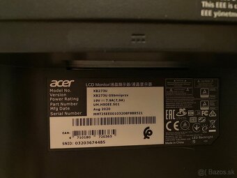 27" Acer Predator XB273U na súčiastky / opravu - 2