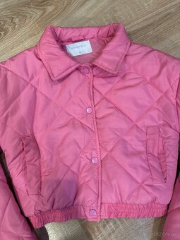 Dámska crop ružová bunda - 2