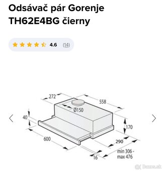 Odsávač pár Gorenje - 2