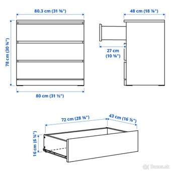 Komody IKEA MALM (breza) - 2