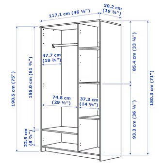 Biela skriňa Brimnes / Ikea - so zrkadlom trojdverová - 2
