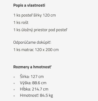 Posteľ 120 x 200 - 2