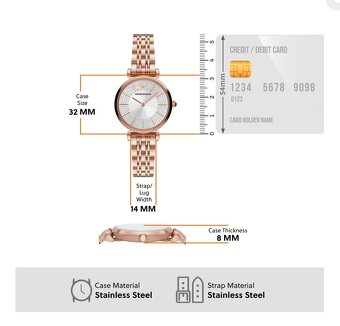 Emporio Armani Watch for Women, 32mm Rose Gold - 2