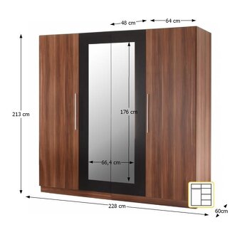 Skriňa + komoda slivka - 2