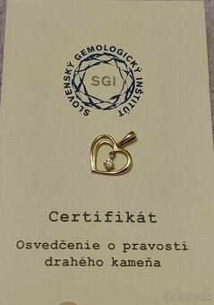 Zlatý prívesok s brúseným diamantom - 2