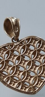 Zlatý prívesok srdce 14k - 2