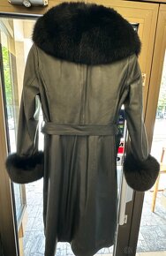 Kožený kabát s pravou kožušinou - 2