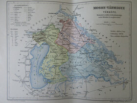 Mapa Mošonská župa r.1896 (Jarovce, Rusovce, Čunovo), - 2