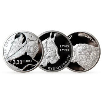 Fauna a flóra na Slovensku 2025 - 3x 3,33 Eur Ag mince - 2