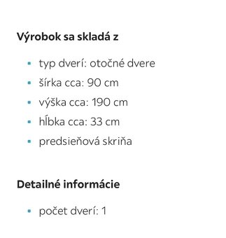 Predám šatnikovu skriňu - 2