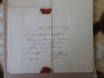 Listina r. 1845 Banská Bystrica, Sv. Mara, J. Budatinsky - 2