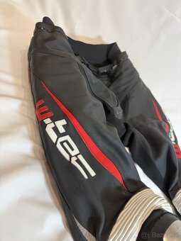 Pánske kožené moto nohavice W-TEC Vector - čierno-červená - 2