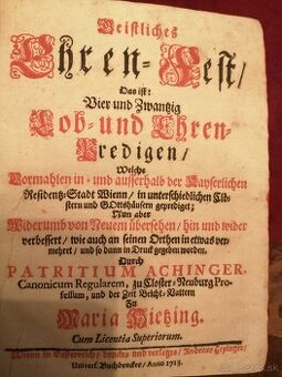 Stara vzácna nemecká kniha z r. 1713 - 2