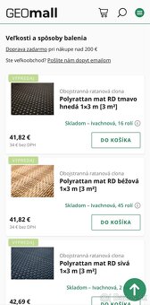 Predám Polyrattan – tmavo hnedá ratanová clona 16ks - 2