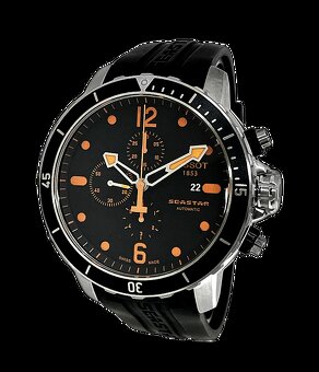 TISSOT SEASTAR AUTOMATIC WQTCH CHRONOGRAPH BLACK ORANGE - 2