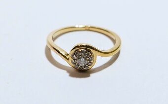 14k zlatý prsteň 0,10ct ✨✨✨ - 2